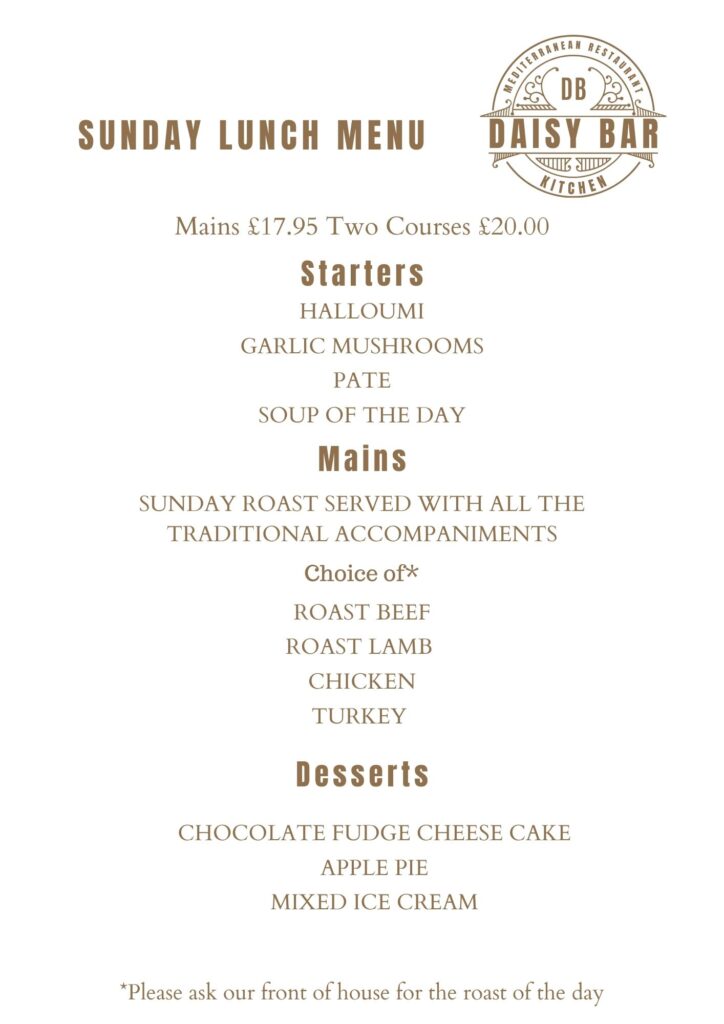 Offers & Bottomless Brunch Daisy Bar Kitchen