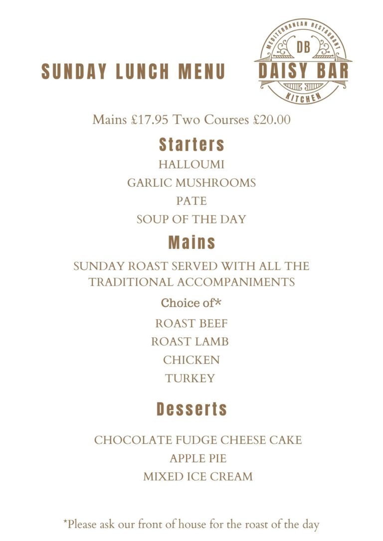 Offers & Bottomless Brunch Daisy Bar Kitchen